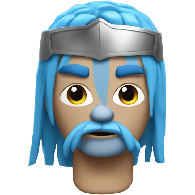 3d render Thor emoji blue hair face  emoji
