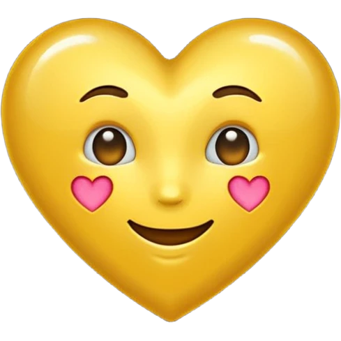 golden yellow heart, shiny and elegant, modern emoji style emoji