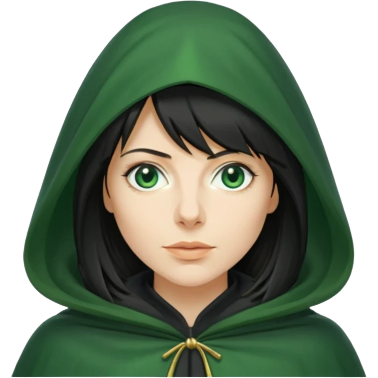 claudia winkleman as a traitor with a green cloak emoji