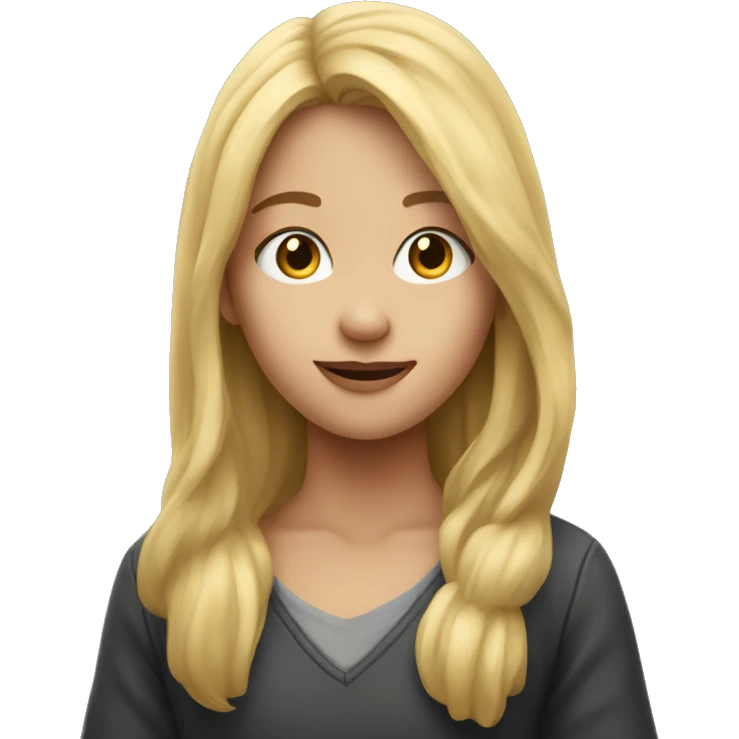 girl with blond long hair blackboard in outstretched hand emoji
