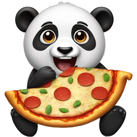 panda eating pizza emoji