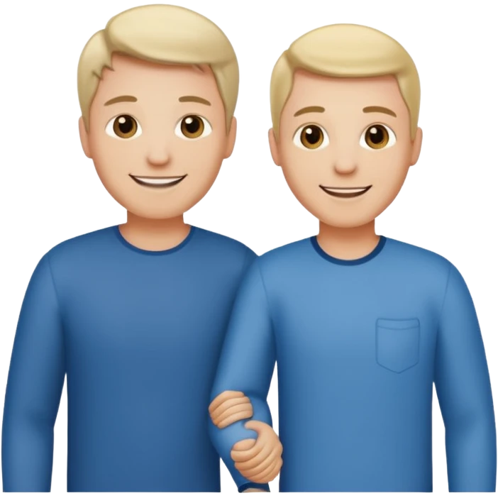 Two Guys standing next to each other holding each others dicks emoji