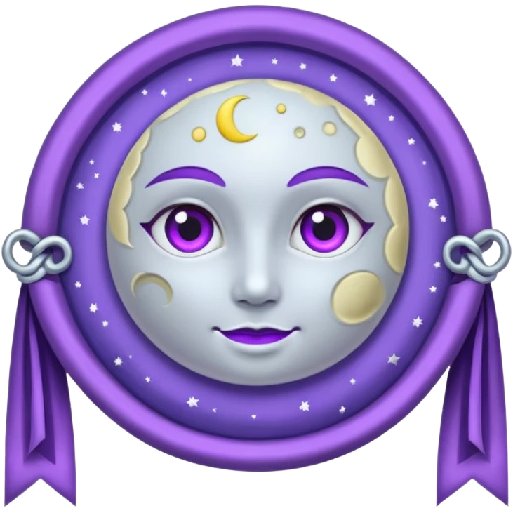 Moon Banner — silver cloth + violet trim emoji