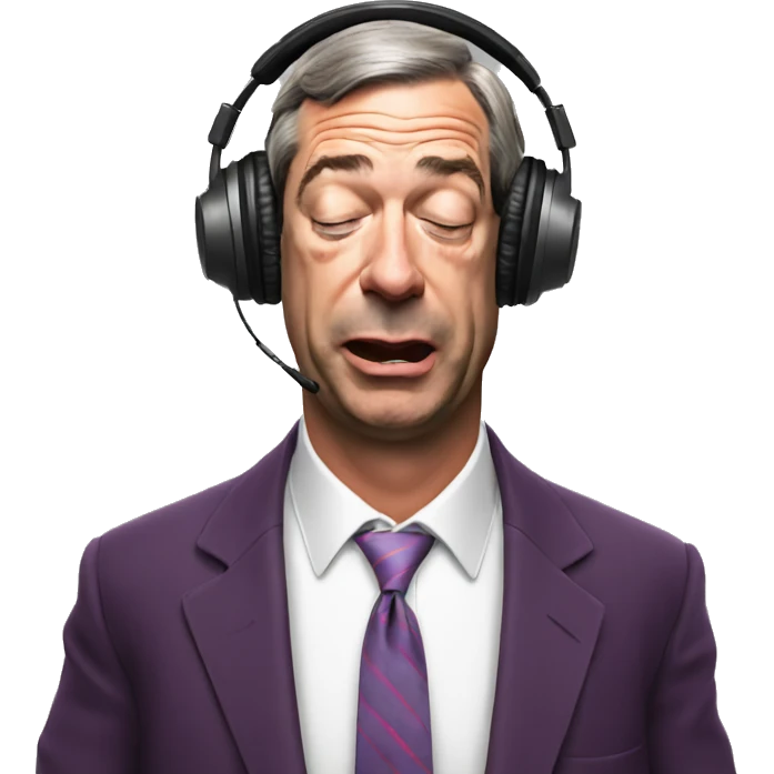 Nigel Farage listening to music with eyes closed  emoji
