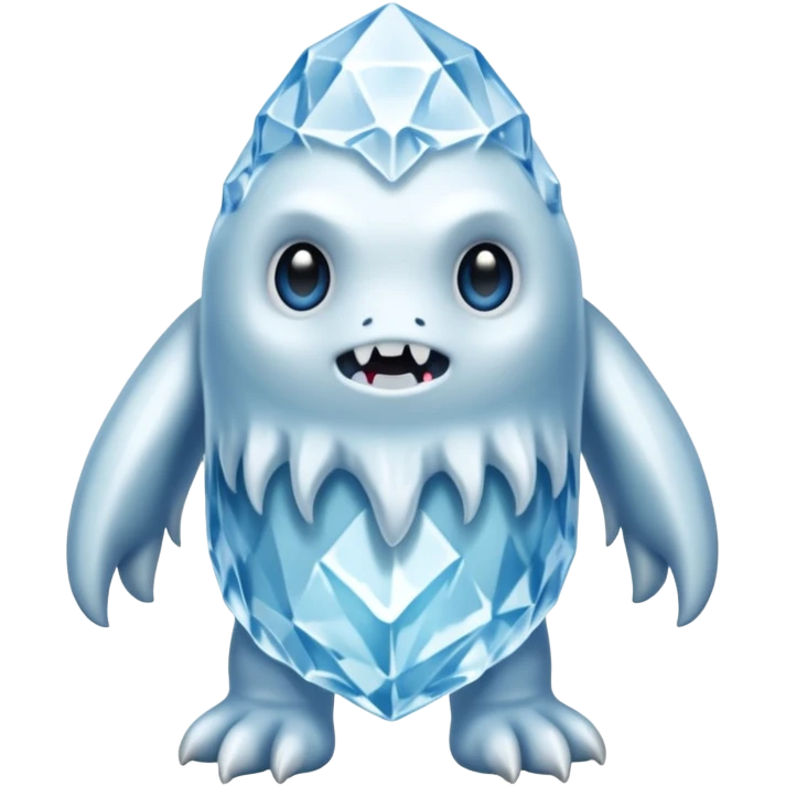 an ice cryptid, cryptid made of ice emoji