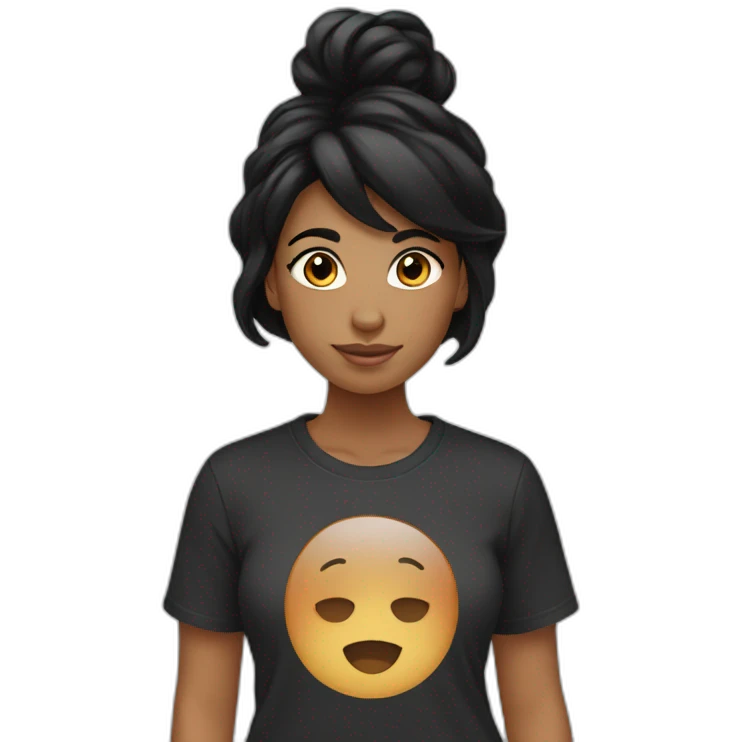 girl with black hair and brown skin t-shirt lgbt emoji