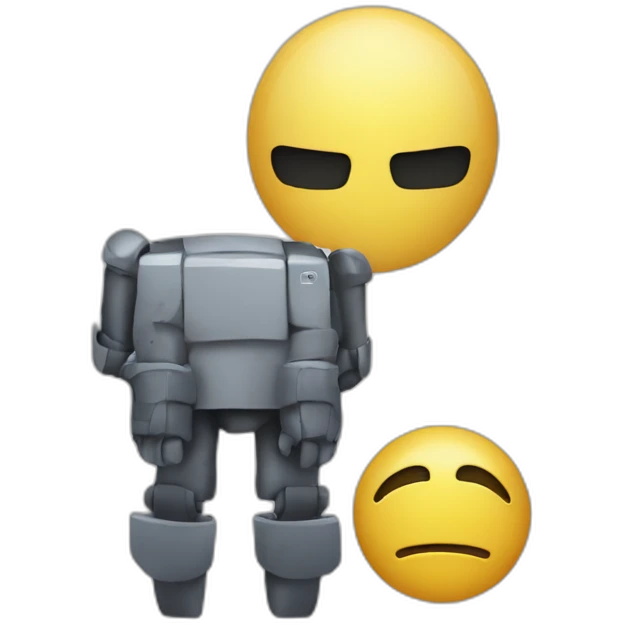 A human but behind him there is a robot coming from the shadow emoji