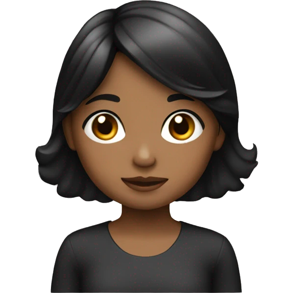 Niña con Cabello negro y corto emoji