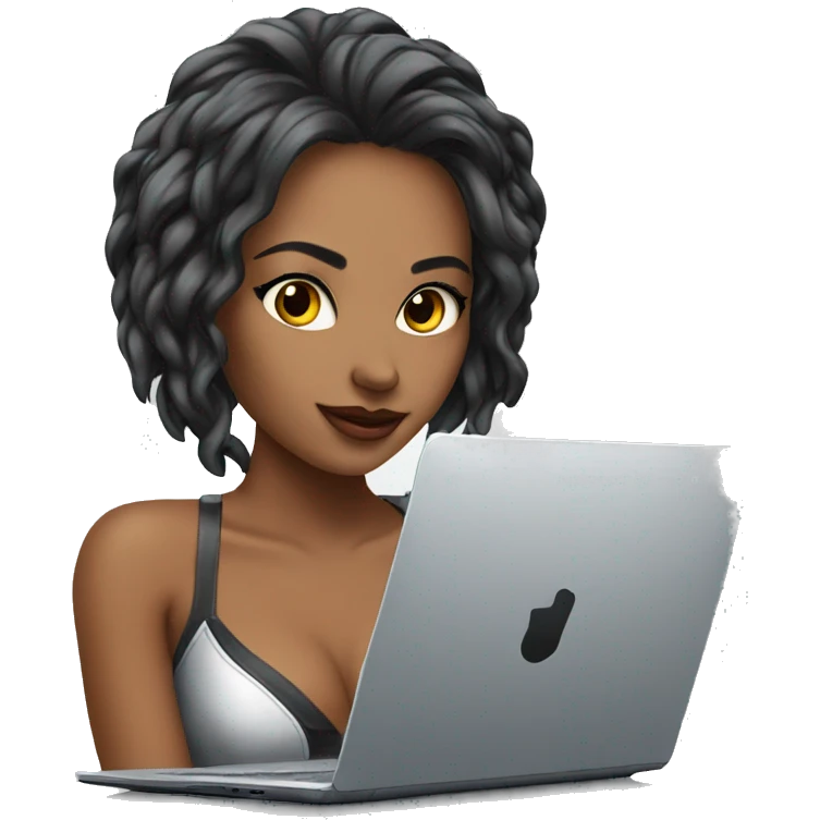cybergirl with laptop emoji