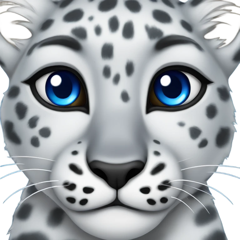 snow leopard with blue eyes emoji
