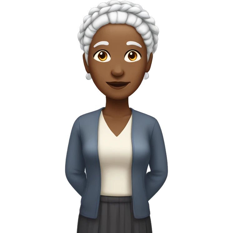 older black lady with white braids emoji