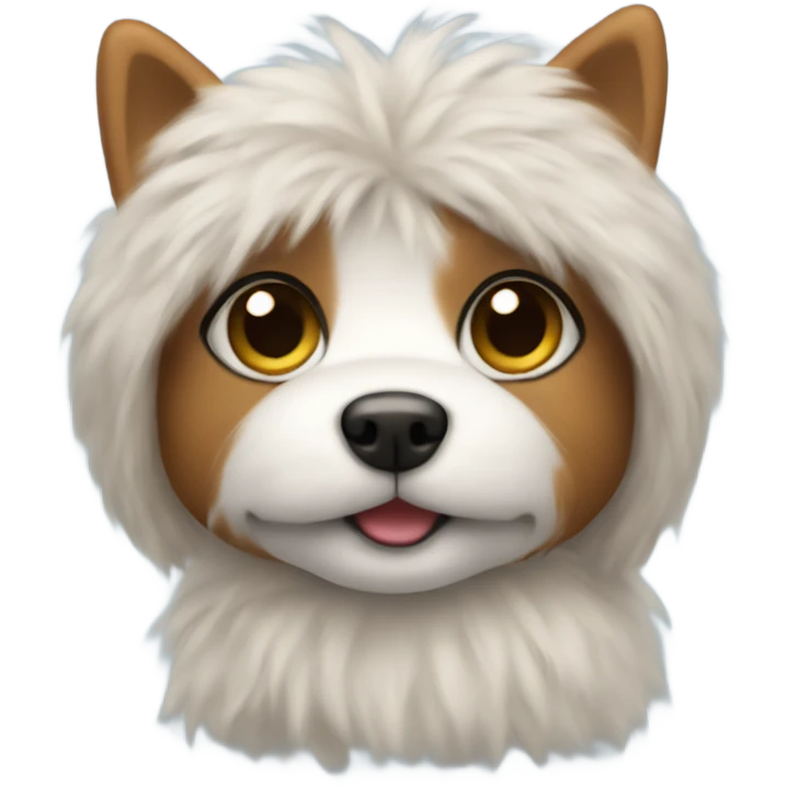 Little dog with a fur coat emoji