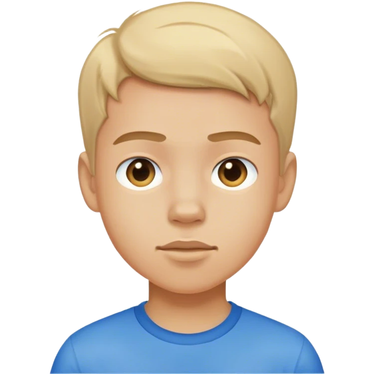 boy in blue shirt portrait emoji