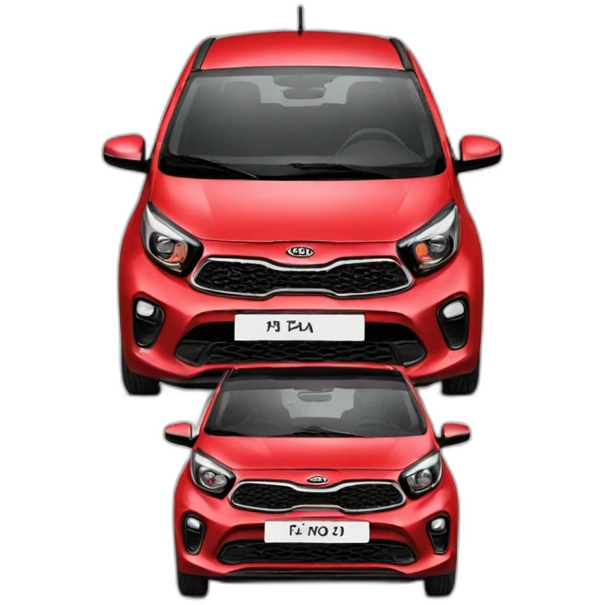 red kia picanto from 2020 front facing emoji