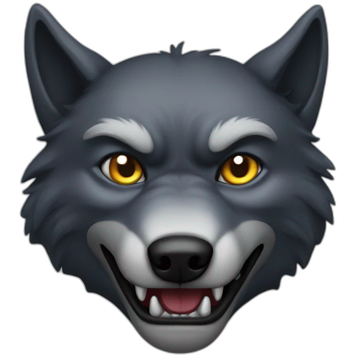 Evil wolf emoji