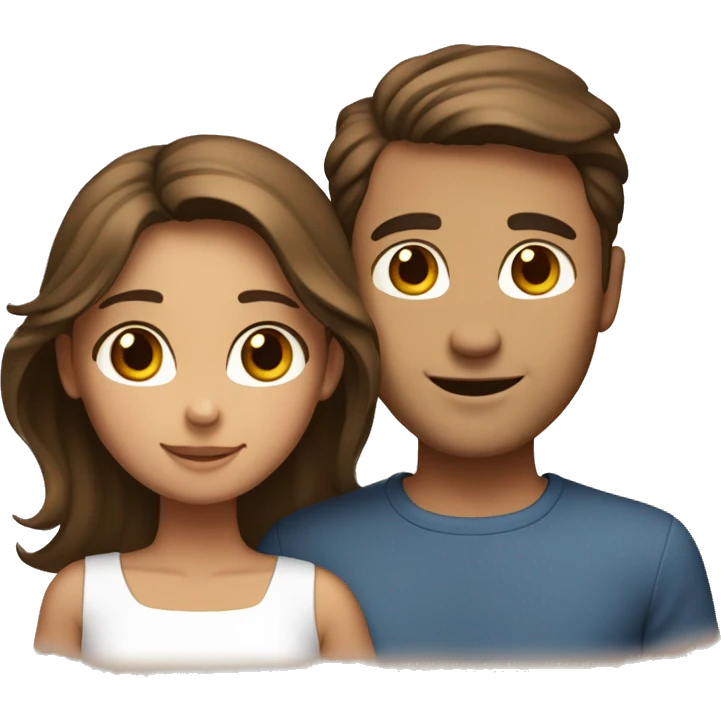 Make a couple happy, a men and a girl both brown hair and brown eyes, slightly tanned but the girl whiter  emoji
