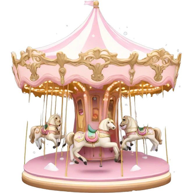 Light pink carousel with snow emoji