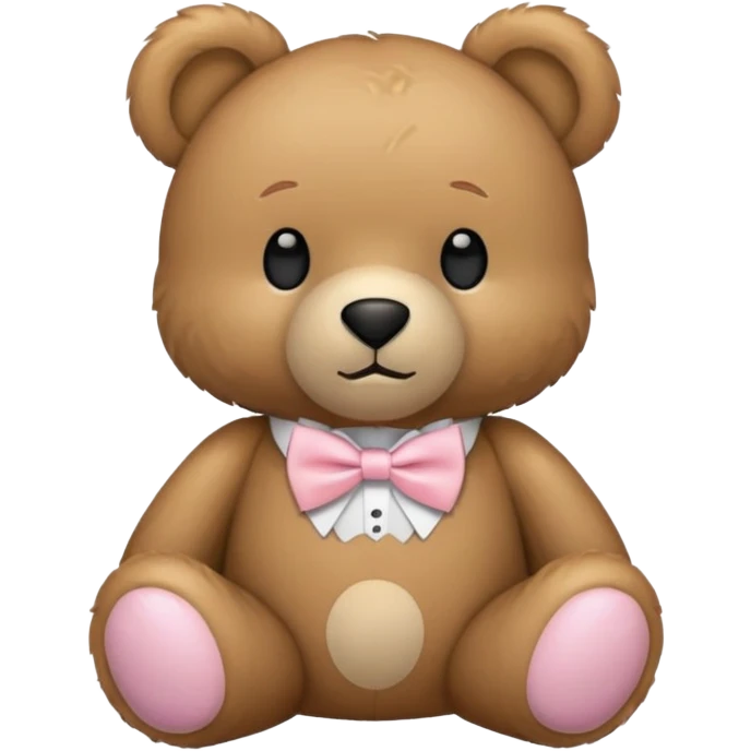 teddy bear with light pink bow tie emoji