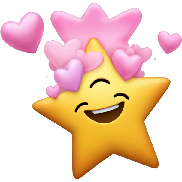 Star with hearts - golfen emoji