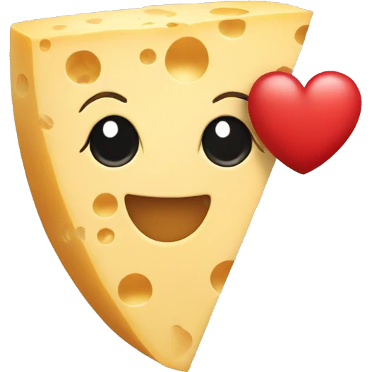 Cheese holding heart emoji