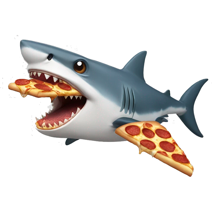 Shark eating pizza emoji