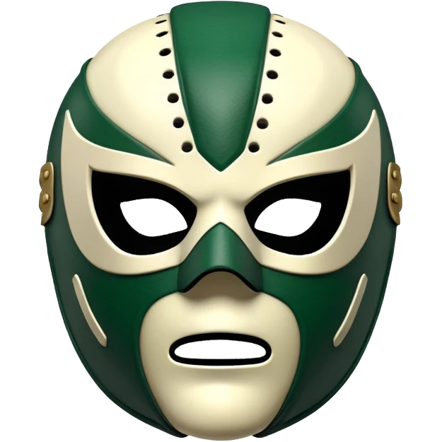 luchador mask in Milwaukee Bucks colors forest green and cream emoji