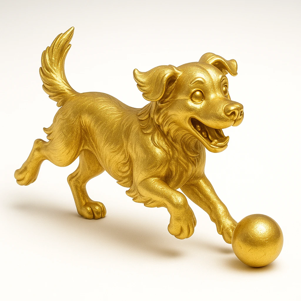 happy dog running after ball emoji