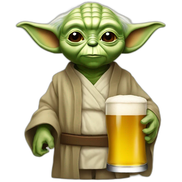 yoda boit une biere emoji