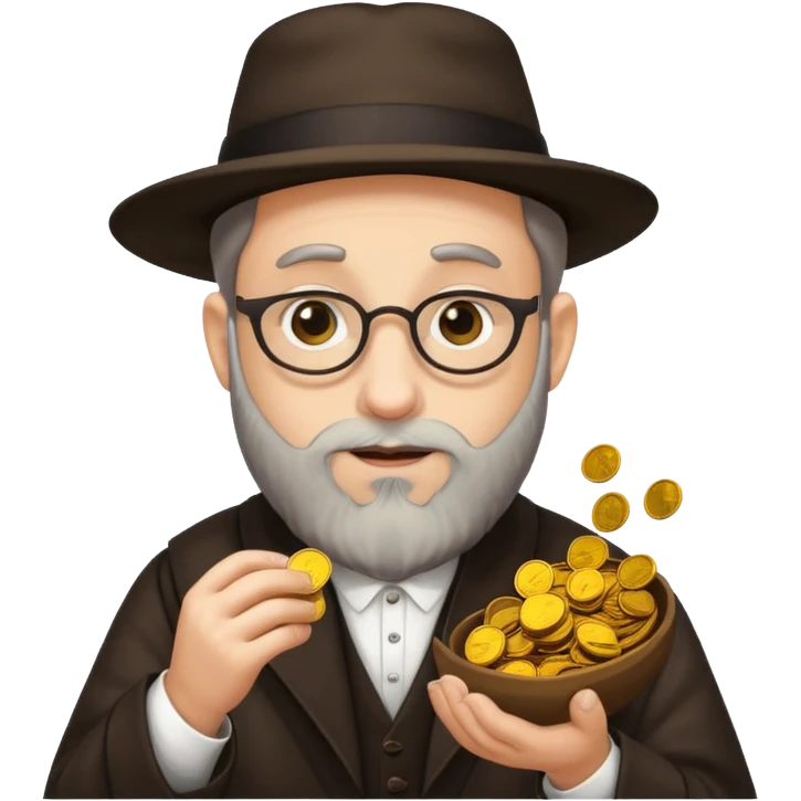 Rabbi picking up pennies  emoji