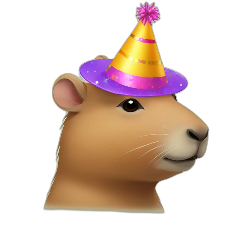 capybara with an party hat on its head emoji