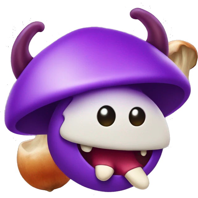 purple devil emoji with a mushroom emoji