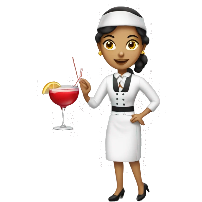 Spanish waiter woman with cocktails  emoji