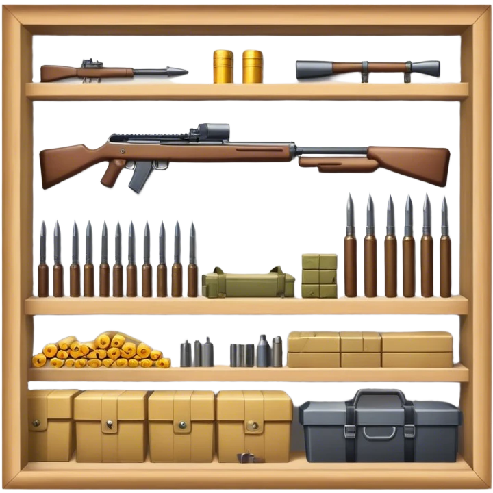 a warehouse with weapons and ammunition emoji