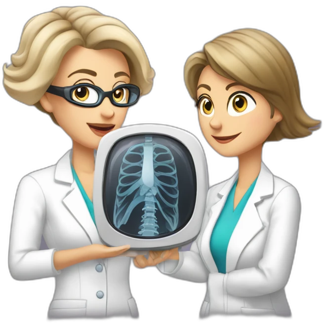 Posh-Radiologist-performing-breast-mammography-to-leni-klum emoji
