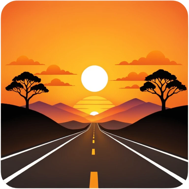 road with sunset emoji