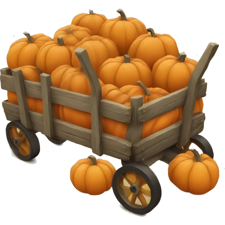 a wagon full of pumpkins emoji
