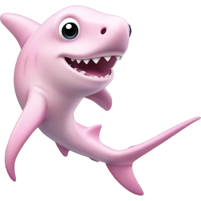 Cute hammerhead, light, pink shark ￼ emoji
