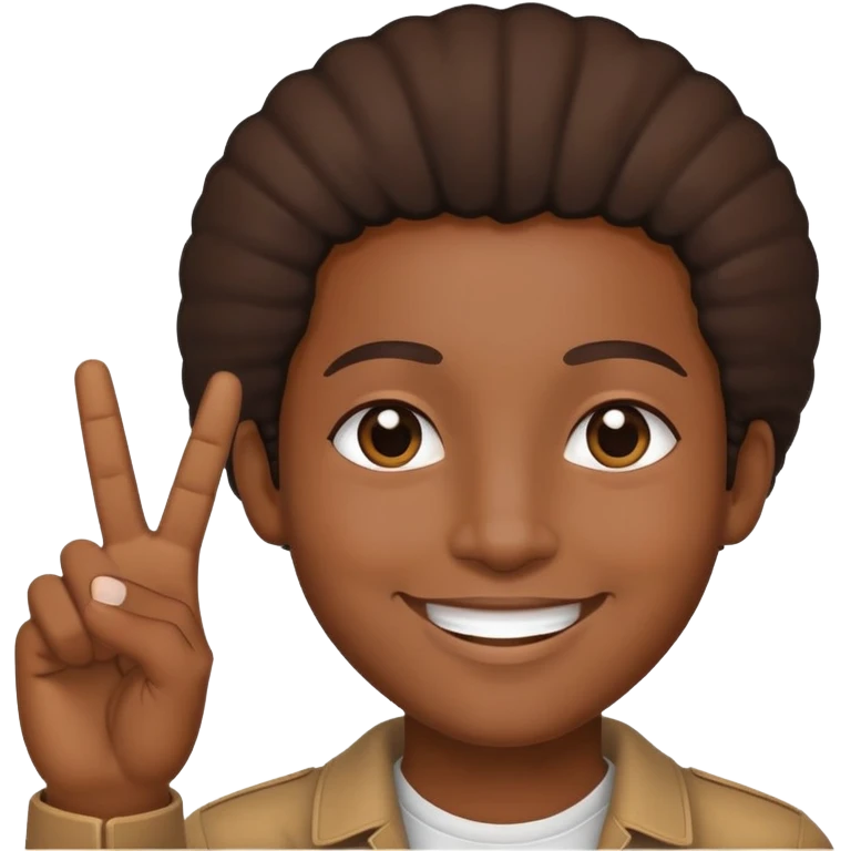 black person with peace sign emoji