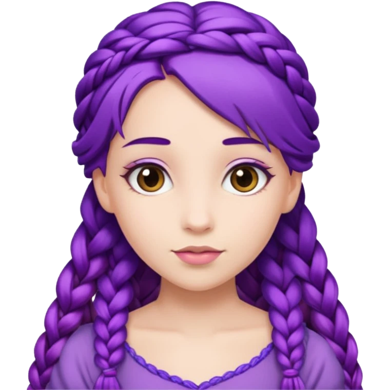 Princesses with Purple Hair with Long Purple Braid emoji