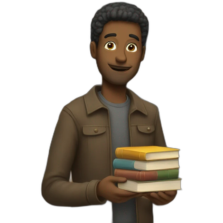 Man with books emoji