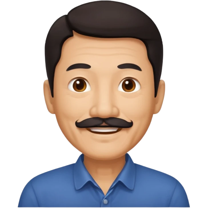 Older Chinese man with dark hair and full mustache emoji