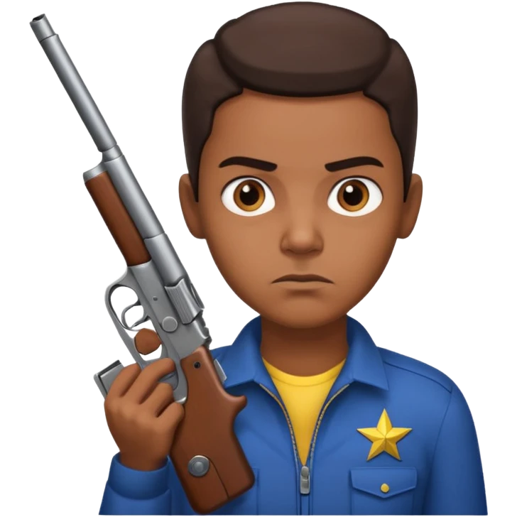 A Venezuelan holding a gun tap emoji