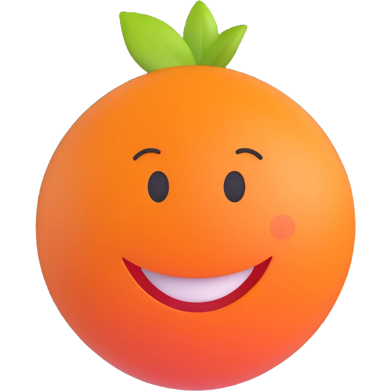 3D smiley emoji, round shape, orange color, with text 'kész', satisfied face emoji