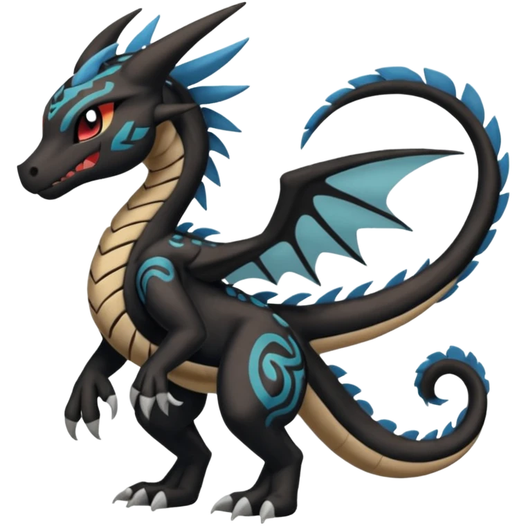 Meloetta-Stitch-Zekrom-Salandit-fusion, full body, tribal markings  emoji