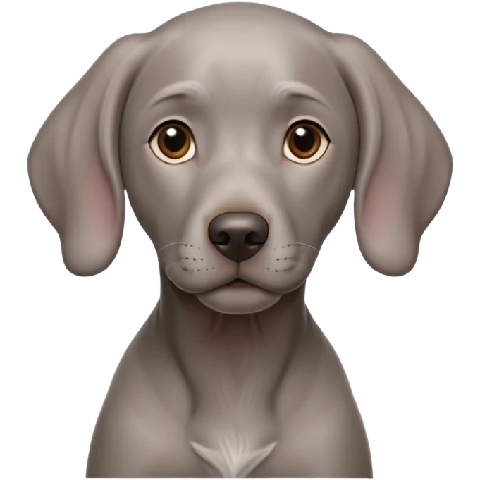 cinematic-noble-weimaraner puppy-portrait-emoji,-poised-and-regal,-with-a-strong,-athletic-build-and-a-lustrous,-well-groomed-grey fur,-deep-set-soulful-brown-eyes,-simplified-yet-sharp-and-sophisticated-features,-highly-detailed, emoji