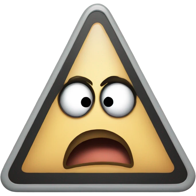 Warning triangle with face emoji
