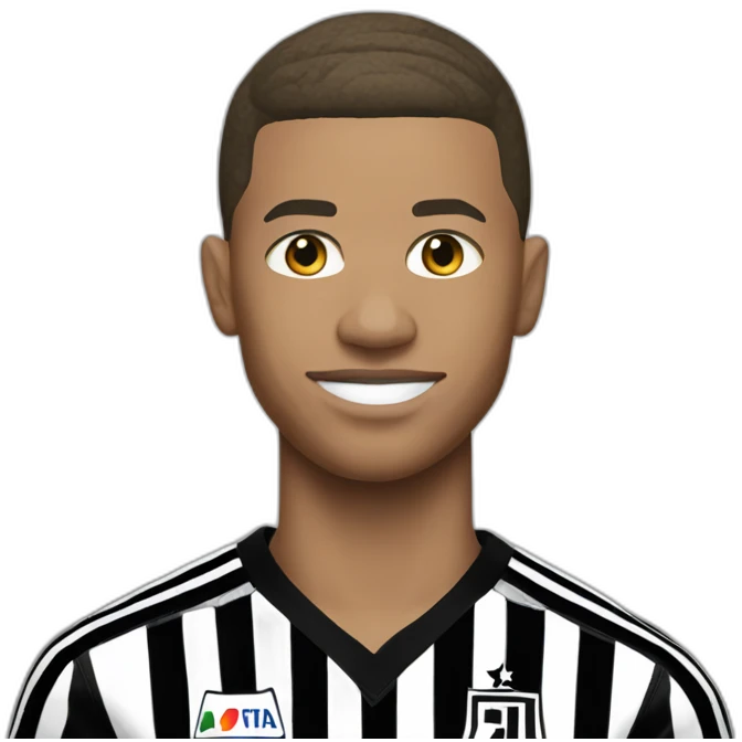 Mbappe wearing Juventus home kit emoji