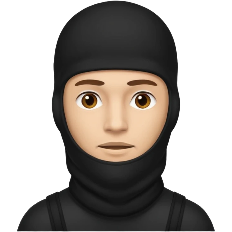 A guy with a brown mullet and a black baclava emoji