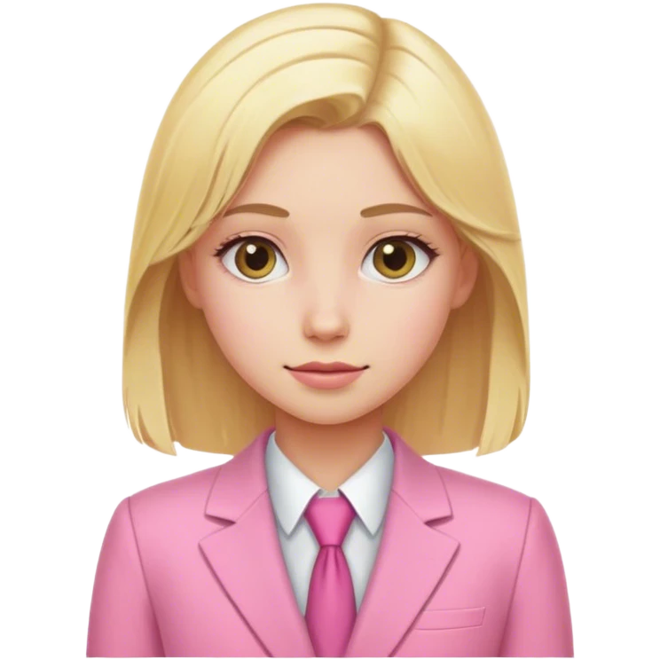 Blond girl pink suit day hi emoji