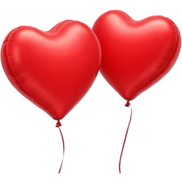 Heart shaped balloons emoji